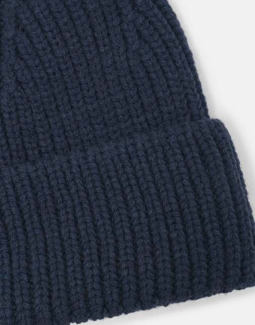 Pull&Bear grovstickad mössa i mörkblått, 5 av 6