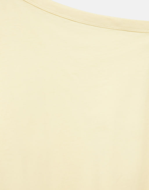 Pull&Bear – Gul, asymmetrisk t-shirt med korta ärmar, 6 av 7