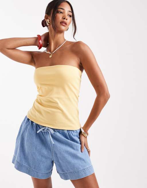 Pull&Bear – Gul bandeau-topp