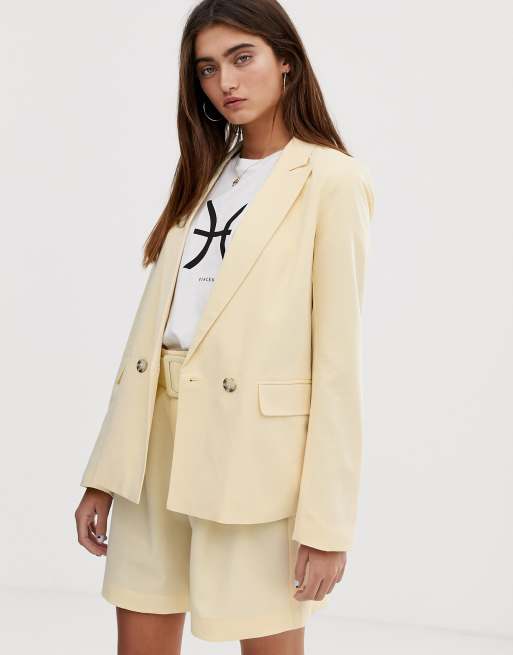 Pull&Bear – Gul kavaj i linnetyg