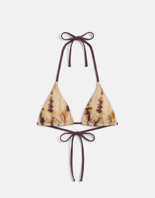Pull&Bear - Gul trekantsbikinitop med batik, 4 af 4
