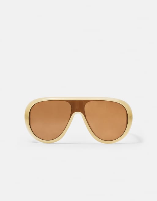 Pull&Bear – Gula pilotsolglasögon i harts, 2 av 4