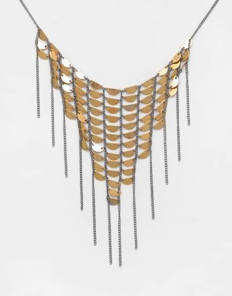 Pull&Bear – Guldfärgat, böljande halsband - view 1