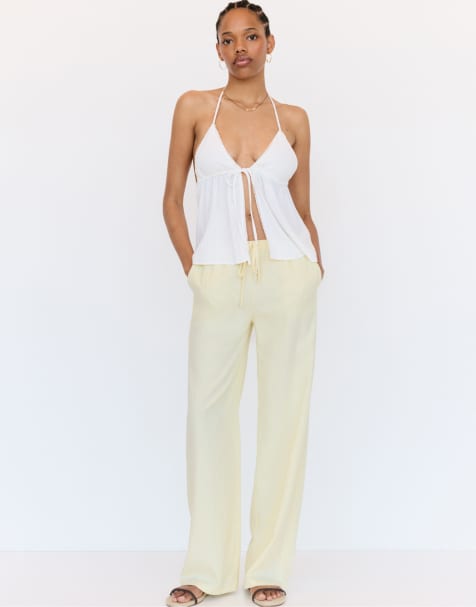 Pull&Bear - Gule rustikke joggingbukser - view 1