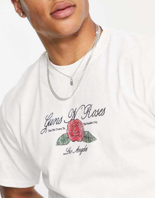 Tee shirt guns and best sale roses homme