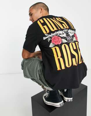 Pull&Bear Guns N' Roses T-Shirt In Black | ASOS