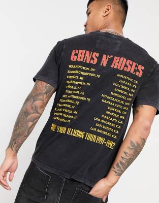 pull and bear guns and roses t shirt