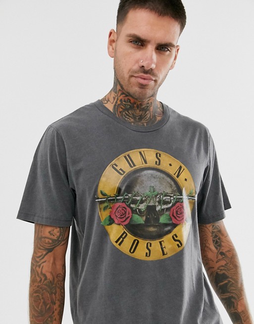 Pull&Bear Guns N' Roses t-shirt in grey