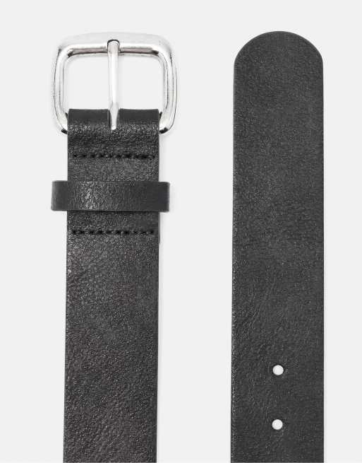 Pull&Bear Gürtel mit eckiger Schnalle in Schwarz, 5 von 5