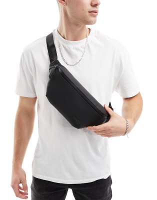 Pull&Bear – Gürteltasche aus Nylon in Schwarz
