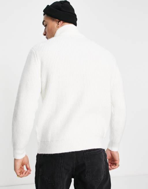 Pull and bear white on sale jumper