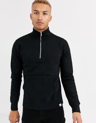 half zip jumper black