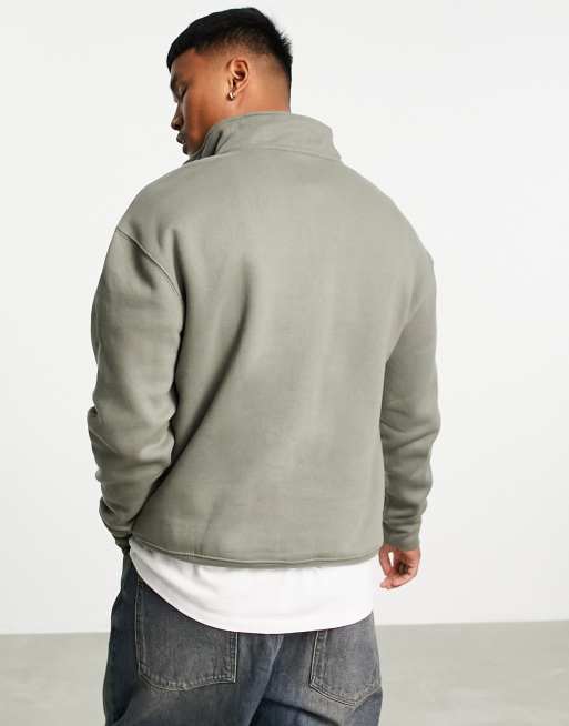 Pull&bear jacket with clearance half zip in khaki