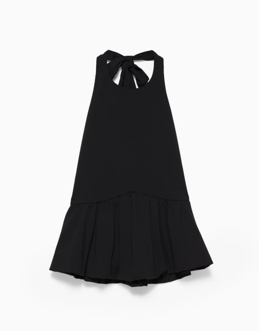 Pull&Bear halter peplum-top i sort, 4 af 6