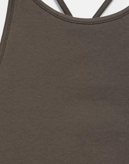 Pull&Bear halterneck-topp med remmar i ryggen i mink, 7 av 7