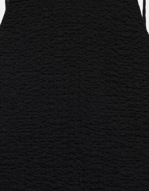 Pull&Bear haltertop met textuur in zwart, 6 van 7