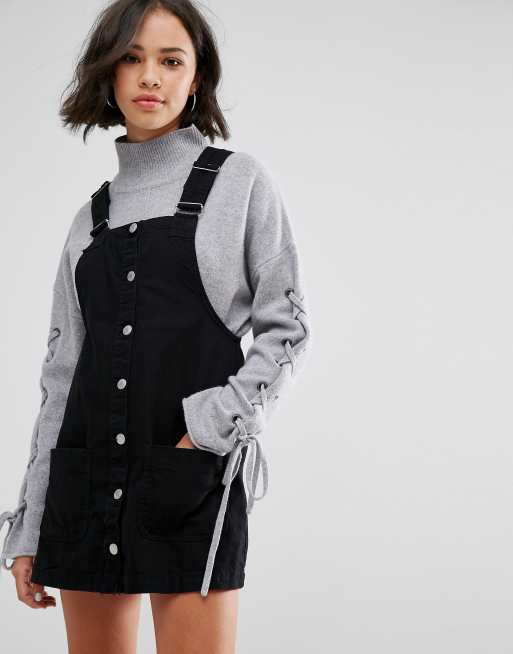 Pull&Bear – Hängselklänning i jeanstyg