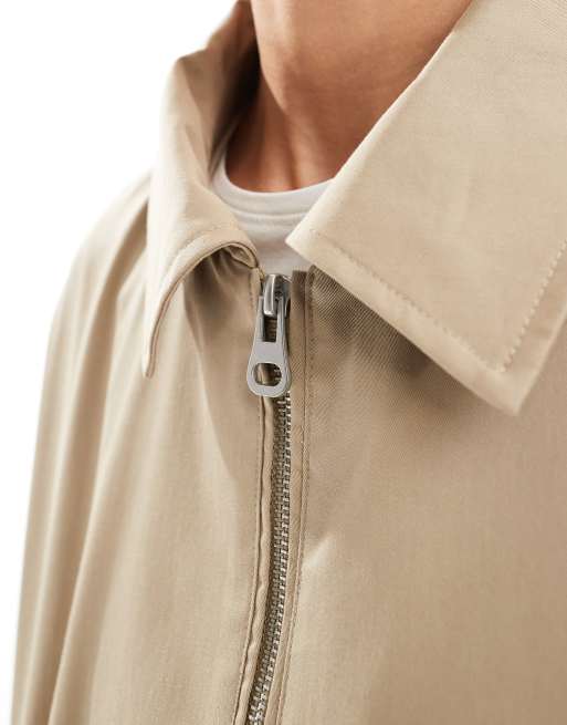 Pull&Bear Harrington jacket in beige | ASOS