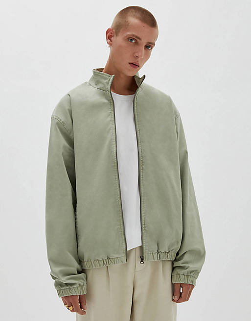 Pull&Bear harrington jacket in green | ASOS