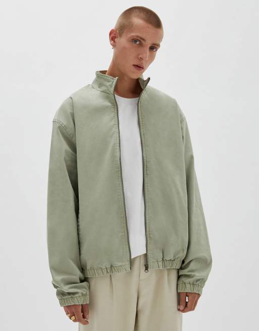 Pull and shop bear green jacket