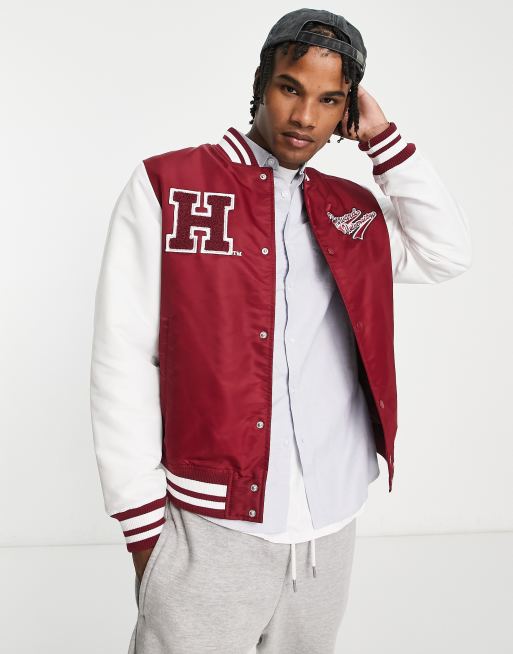 Dark red shop bomber jacket