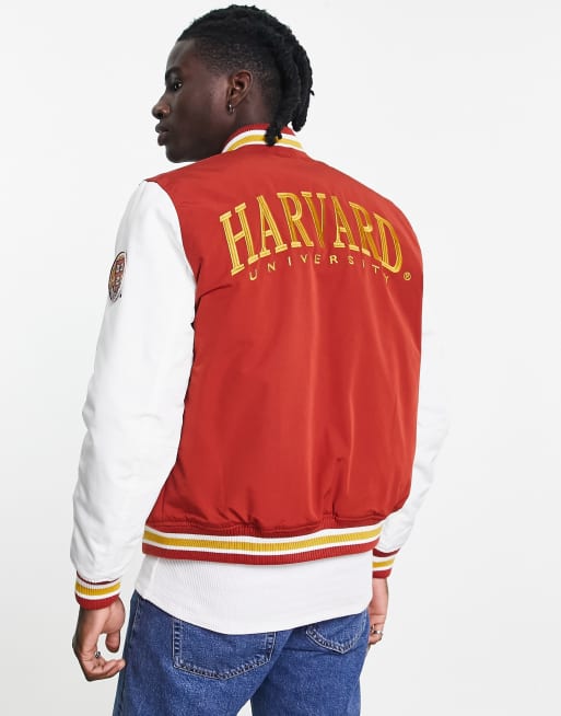 Pull&Bear Harvard varsity jacket in red