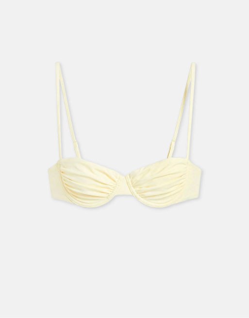 Pull&Bear - Haut de bikini à balconnet - Jaune pastel, 2 de 4