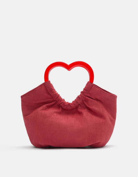 Pull&Bear Heart-shaped handle bag in print 1 - view 1