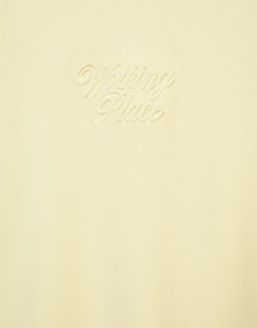 Pull&Bear Heavyweight t-shirt slogan in yellow, 7 of 7