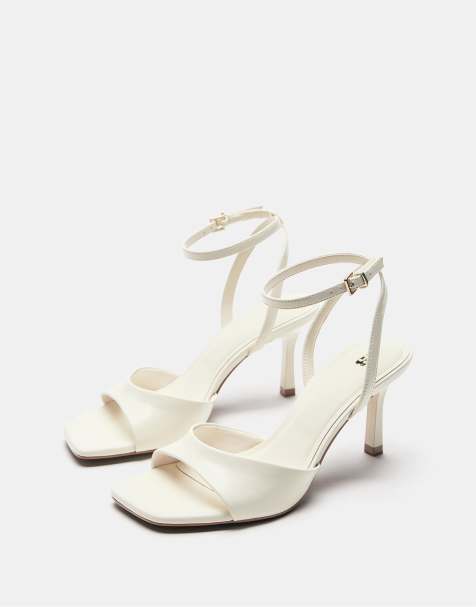 Pull&Bear Heeled sandals in ecru - view 1