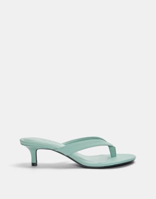 Pull&Bear heeled sandals in turquoise