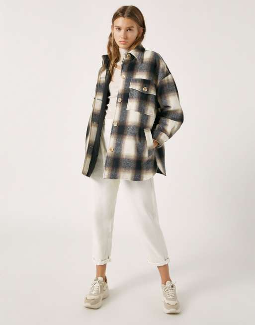 Hemdjacke Damen Schwarz WeiÃƒÂŸ Kariertes Hemd Jacke Only