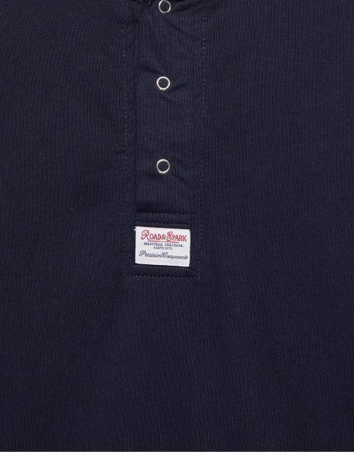 Pull&Bear Henley collar t-shirt in blue, 5 of 6