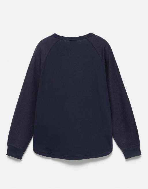 Pull&Bear Henley collar t-shirt in blue, 6 of 6