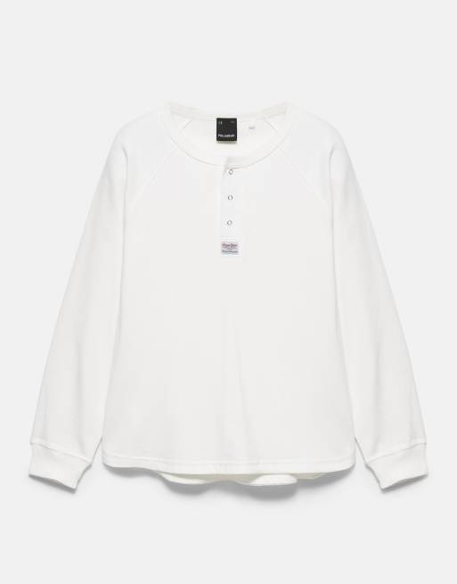 Pull&Bear Henley collar t-shirt in off white, 5 of 7