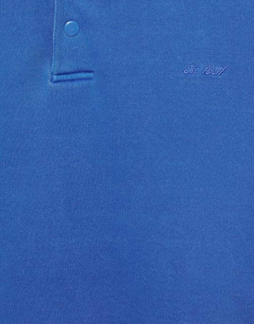 Pull&Bear Henley neck sweatshirt in deep blue, 6 of 7