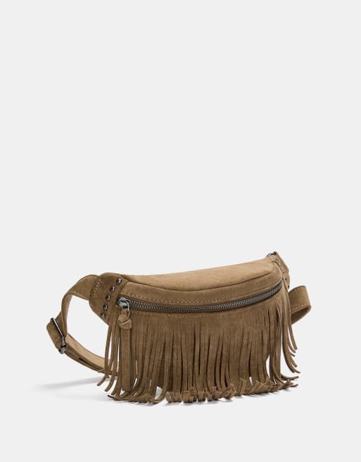 Pull&Bear - Heuptasje met kwastjes in bruin