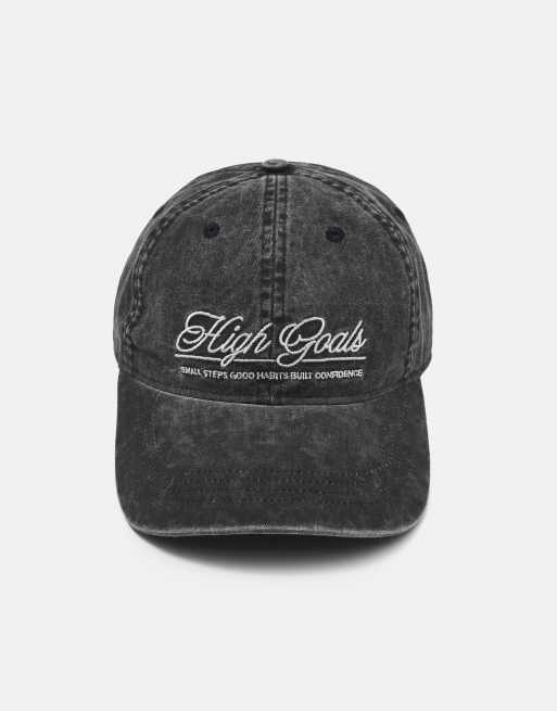 Pull&Bear 'high goals' embroidered cap in black, 3 of 5
