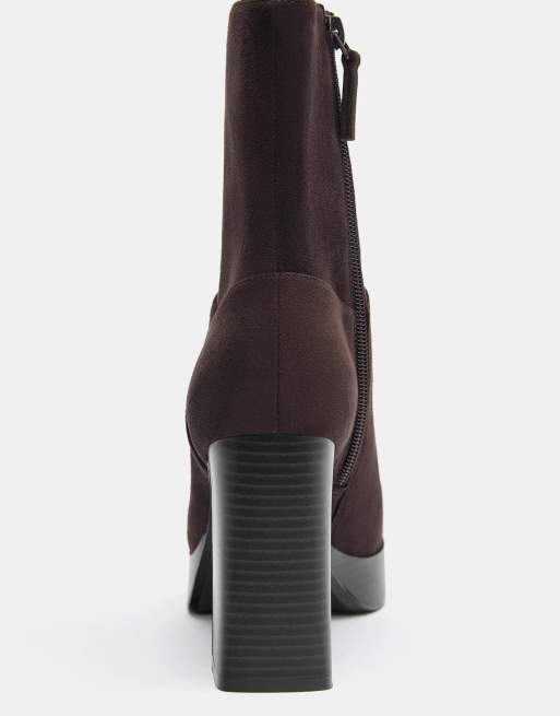 Pull&Bear High-heel ankle boots in brown, 3 of 4