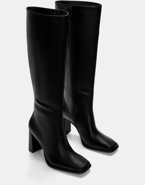 Pull&Bear high heeled boots in black - view 1