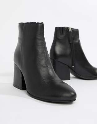 Pull\u0026Bear high heeled leather boot | ASOS