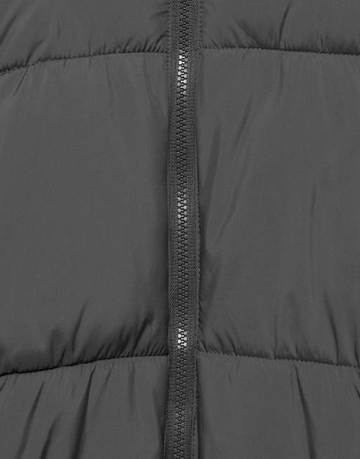 Pull&Bear High neck puffer jacket in grey, 7 of 7