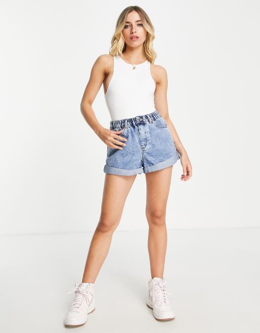 Pull&Bear high neck sleeveless bodysuit in white