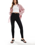 [Pull & Bear] Pull & Bear high rise skinny jeans in black 6 BLACK