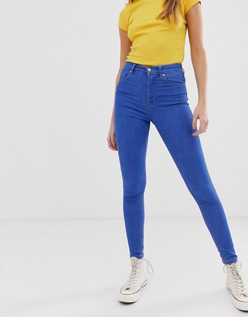 Pull&Bear high rise skinny jeans in blue