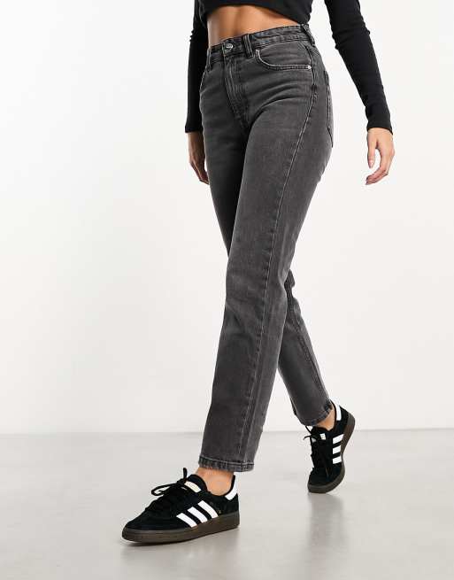 Pull Bear high rise straight leg comfort jean in gray wash