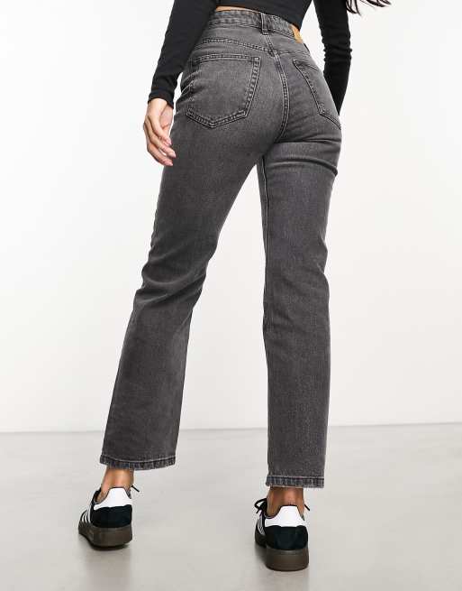 Pull Bear high rise straight leg comfort jean in gray wash