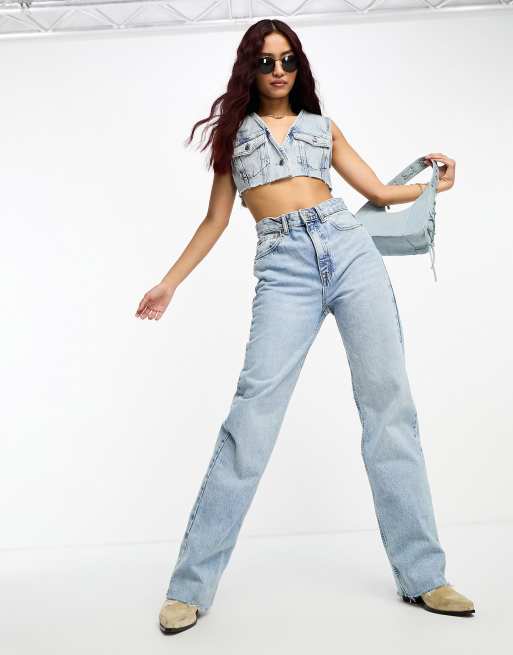 Wide leg jeans pull and outlet bear