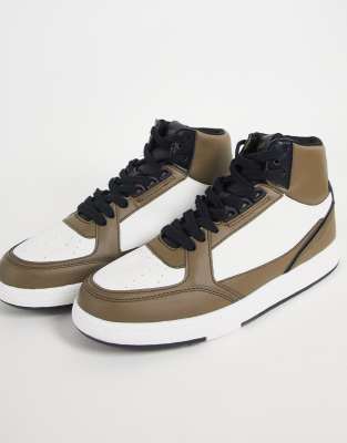 high top sneakers brown