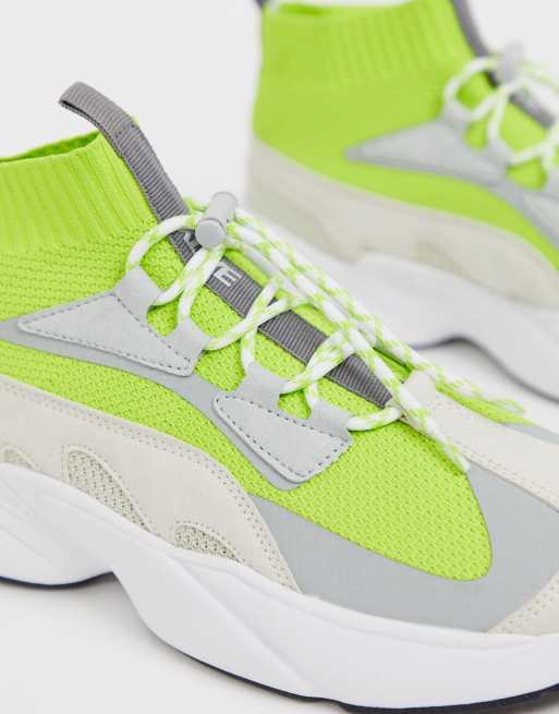 Lime green sale sock sneakers